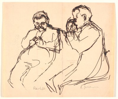 Esquisse de figures. Deux hommes assis : Aarsleff et P. Johansen - Viggo Johansen
