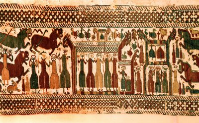 Viking : chanteurs et sonneurs de cloches. Tapisserie de l