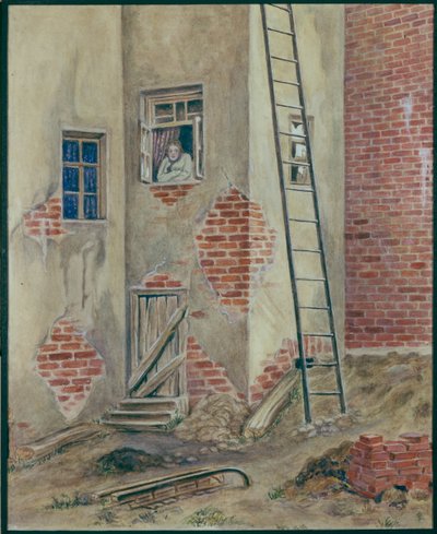 Décor de scène pour la pièce Les Bas-fonds de M. Gorki, 1902 - Viktor Andreyevich Simov