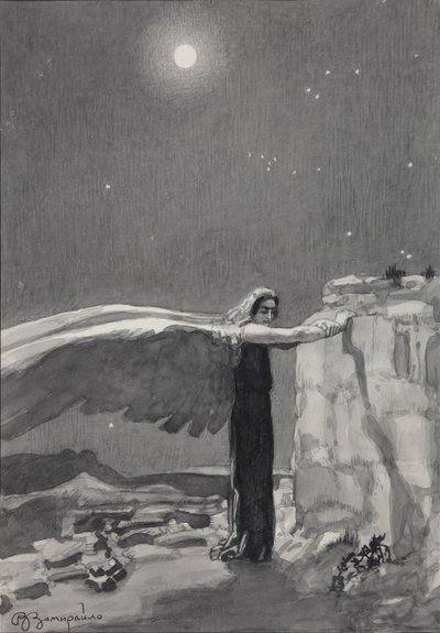 Illustration du poème Le Démon par Mikhaïl Lermontov, 1913-1914 - Viktor Dmitrievich Zamiraylo
