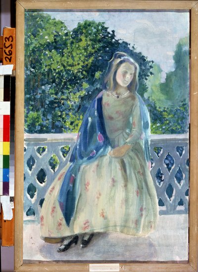 Jeune fille au balcon - Viktor Elpidiforovich Borisov Musatov