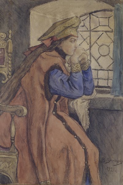 Tsarevna à la fenêtre La Princesse qui ne souriait jamais - Viktor Mikhaylovich Vasnetsov
