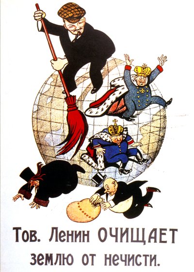 Lénine balayant le monde - Viktor Nikolaevich Deni