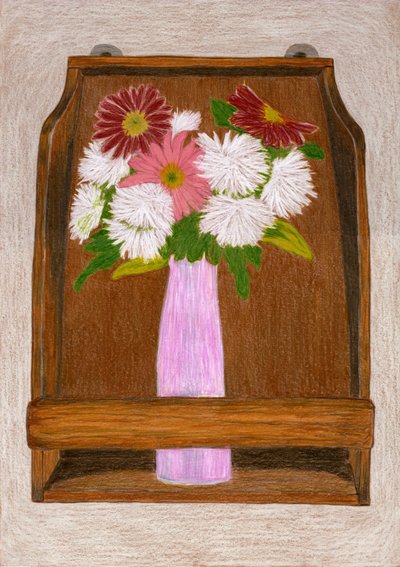 Fleurs sur une étagère en bois - Viktoriia Saunina