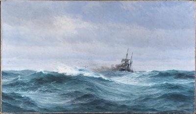 Un navire en tempête sur l