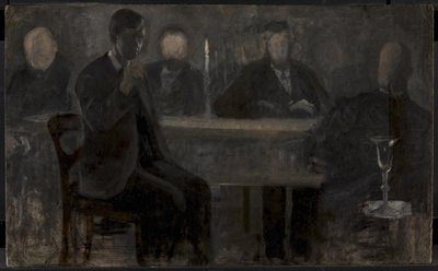 Cinq portraits. Étude pour une peinture dans la galerie Thielska, Stockholm - Vilhelm Hammershøi