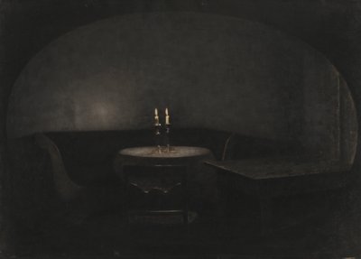Intérieur. Lumière artificielle - Vilhelm Hammershøi