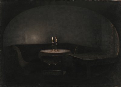 Intérieur. Lumière artificielle, 1909 - Vilhelm Hammershøi