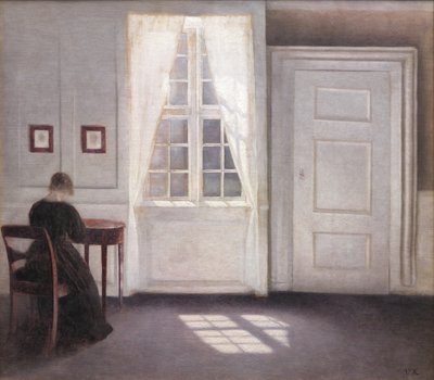Intérieur à Strandgade, lumière du soleil sur le sol - Vilhelm Hammershøi