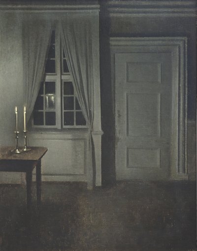 Intérieur avec deux bougies - Vilhelm Hammershøi