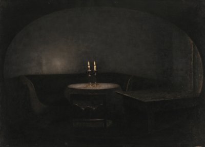 Intérieur. Lumière artificielle - Vilhelm Hammershøi