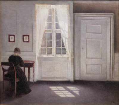 Intérieur à Strandgade, lumière du soleil sur le sol - Vilhelm Hammershøi
