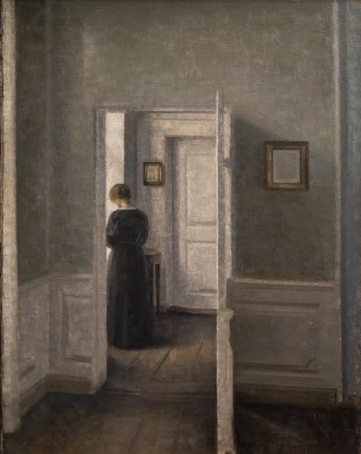Intérieur avec une femme debout - Vilhelm Hammershoi