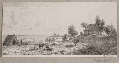 Paysage avec une ferme et une cabane - Vilhelm Kyhn