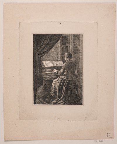 Portrait de la Femme du Peintre Jouant du Piano - Vilhelm Kyhn