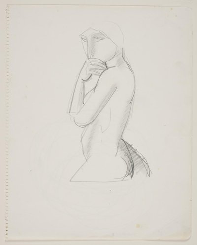 Modèle féminin, figure 3/4, avec la main sur la bouche - Vilhelm Lundstrøm