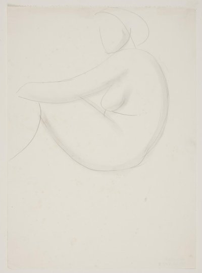 Modèle féminin assis, vu de côté. Étude pour une mosaïque à la piscine de Frederiksberg - Vilhelm Lundstrøm