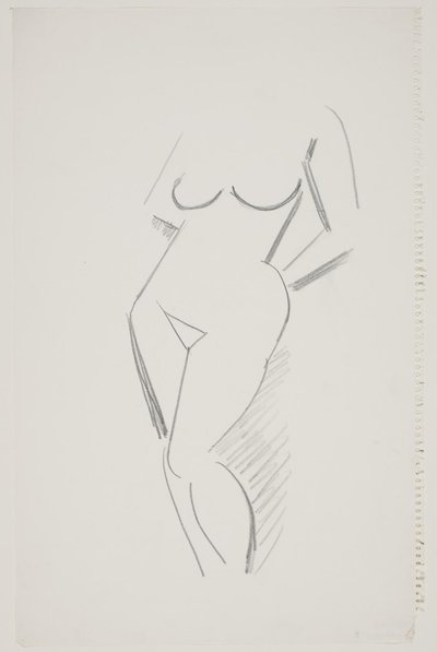 Modèle féminin debout avec les deux mains derrière les reins - Vilhelm Lundstrøm