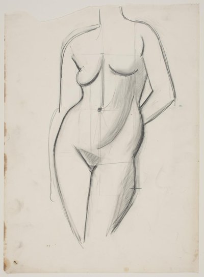 Modèle féminin debout avec la main gauche derrière le dos - Vilhelm Lundstrøm