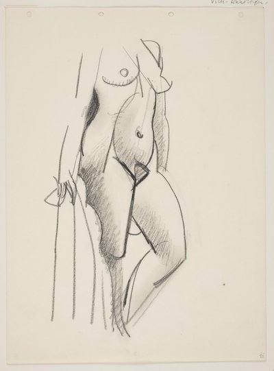 Femme nue debout, tournée vers la droite, draperie à la main - Vilhelm Lundstrøm