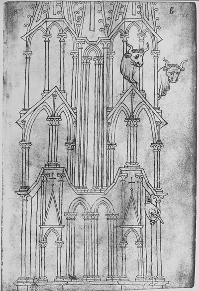Élévation de la tour de la cathédrale de Laon - Villard de Honnecourt