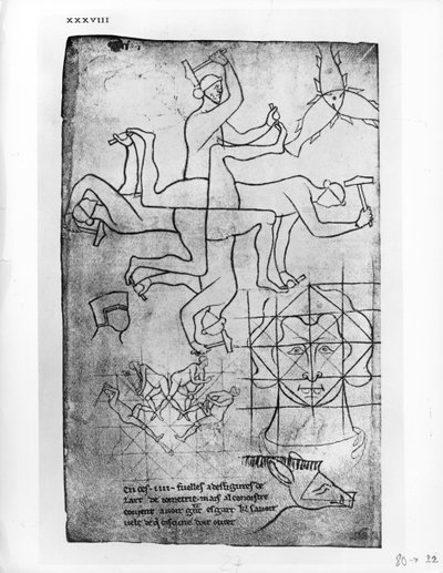 Fac-similé de Ms Fr 19093 fol.19v Études d