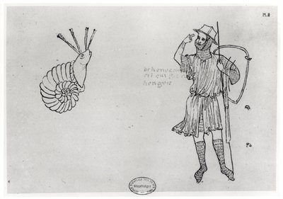 Fol.2 Escargot et soldat hongrois (copie facsimilé) - Villard de Honnecourt