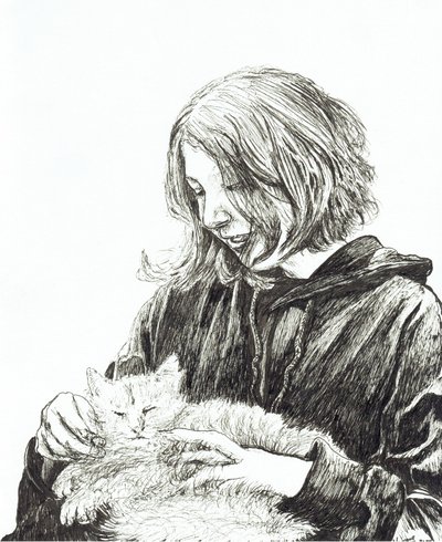Fille et chat - Vincent Alexander Booth