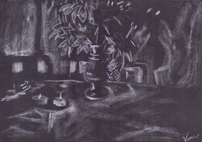 Plante dans une pièce à la lumière des bougies - Vincent Alexander Booth