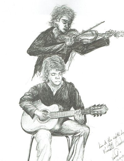Le Guitariste et le Violoniste au 8th Day Café Manchester - Vincent Alexander Booth