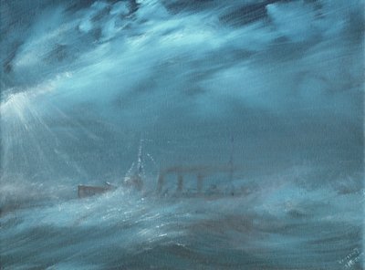 Destroyer américain dans une tempête en mer 1917, 2019 - Vincent Alexander Booth