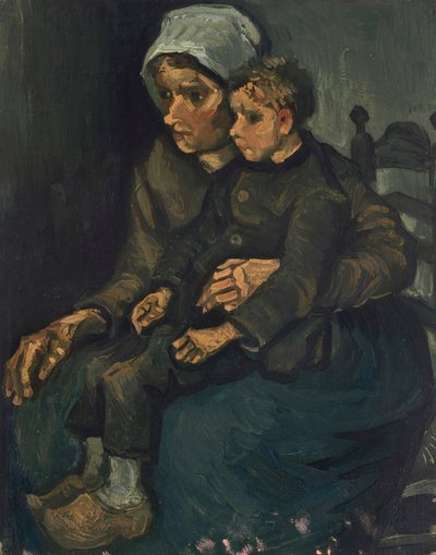 Femme paysanne avec enfant sur ses genoux - Vincent van Gogh