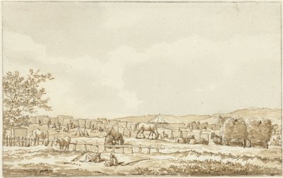 Legerkamp op de Droogberg te Overveen, 19 september 1787 - Vincent Jansz. van der Vinne