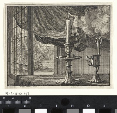 Bougie éteinte devant une fenêtre ouverte - Vincent Laurensz. van der Vinne (II)