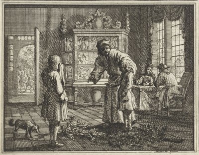 Un père réprimande ses enfants - Vincent Laurensz. van der Vinne (II)