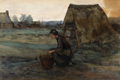 Paysanne agenouillée devant une cabane, 1883 - Vincent van Gogh