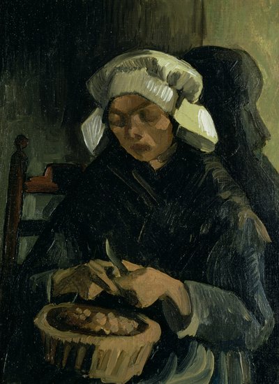 Un paysan de Neunen épluchant des pommes de terre, 1885 - Vincent van Gogh
