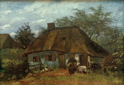 Maison de paysan et femme avec chèvre - Vincent van Gogh