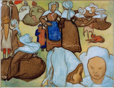 Femmes bretonnes dans le pré - Vincent van Gogh