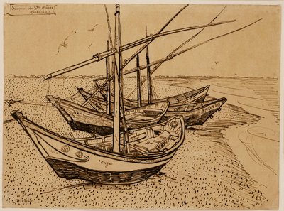 Bateaux de pêche sur la plage à Saintes-Maries-de-la-Mer - Vincent van Gogh