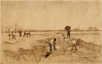 Cimetière sous la pluie - Vincent van Gogh
