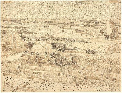Récolte--La Plaine de La Crau - Vincent van Gogh