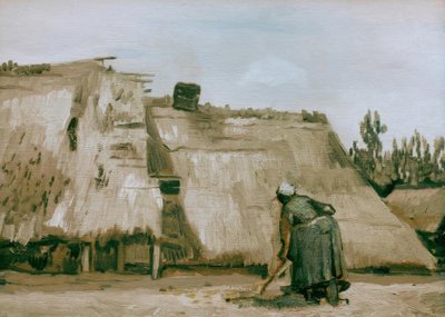 Cabane avec paysanne au travail - Vincent van Gogh