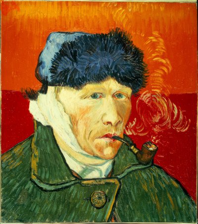 Autoportrait avec bonnet de fourrure, oreille bandée et pipe - Vincent van Gogh