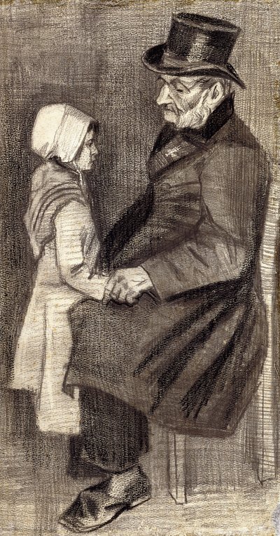 Homme assis avec fillette, 1882 - Vincent van Gogh
