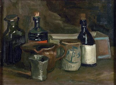 Nature morte avec bouteilles et poteries - Vincent van Gogh