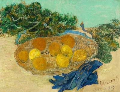 Nature morte avec oranges, citrons et gants bleus. 1889 - Vincent van Gogh