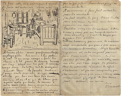 La chambre, Lettre à Paul Gauguin d