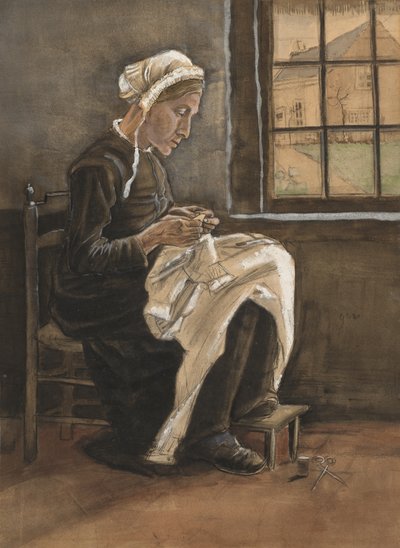 Femme cousant - Vincent van Gogh