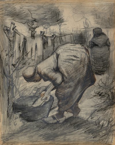 Femme près de la bassine, dans un jardin - Vincent van Gogh